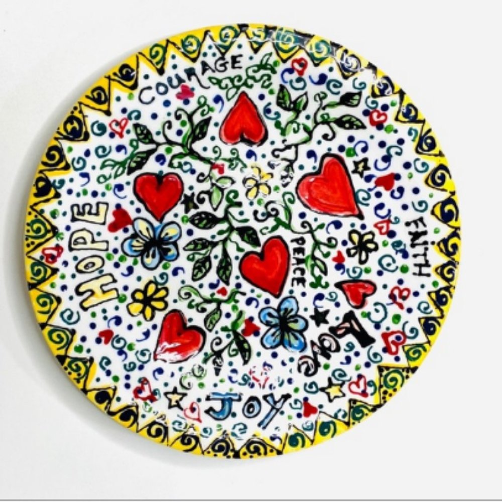 Ceramic Decorative Plate Whimsical Inspirational 💓